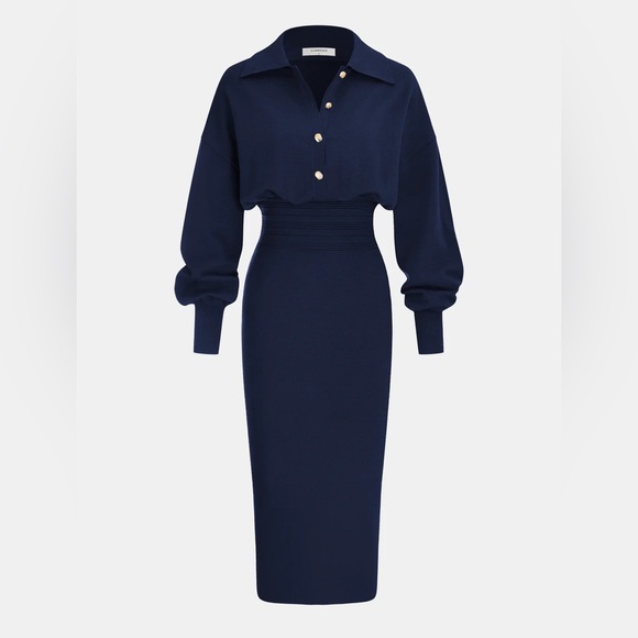 Commense Dresses & Skirts - Commense Cinched Waist Knit Shirt Dress